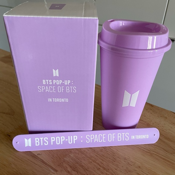 BTS Toronto pop up store cold cup with slap wristband - Picture 3 of 5